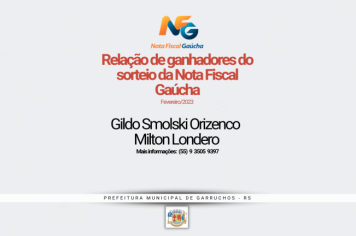 Ganhadores do sorteio da Nota Fiscal Gaúcha