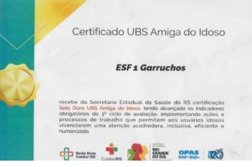 Garruchos recebe SELO OURO da Rede Bem Cuidar/RS