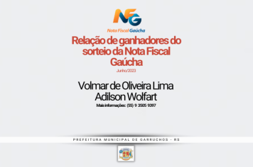 Ganhadores do sorteio da Nota Fiscal Gaúcha