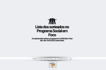 SORTEADOS NO PROGRAMA MUNICIPAL SOCIAL EM FOCO