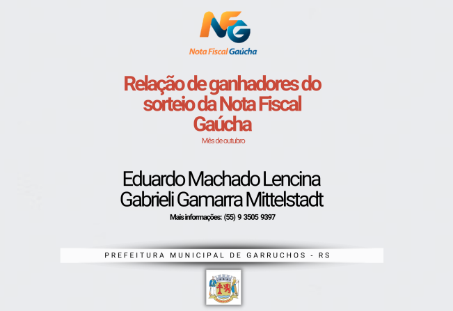 Ganhadores do sorteio da Nota Fiscal Gaúcha